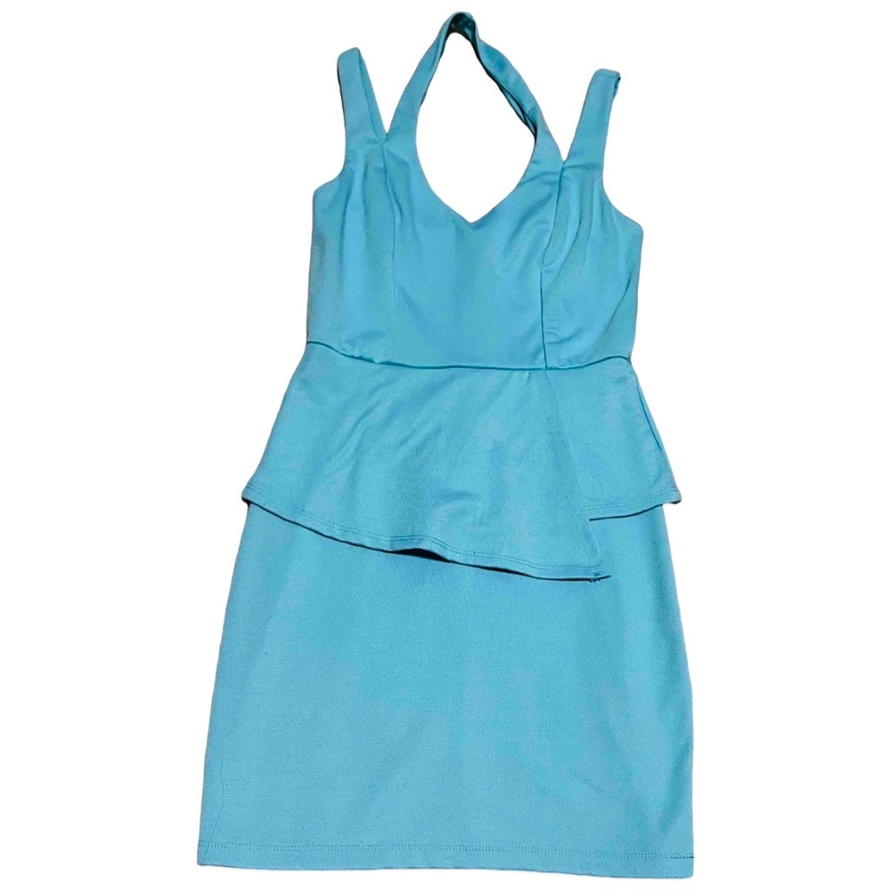 Aqua Blue Retro / Rockabilly Style Halter and Tank Top Dress